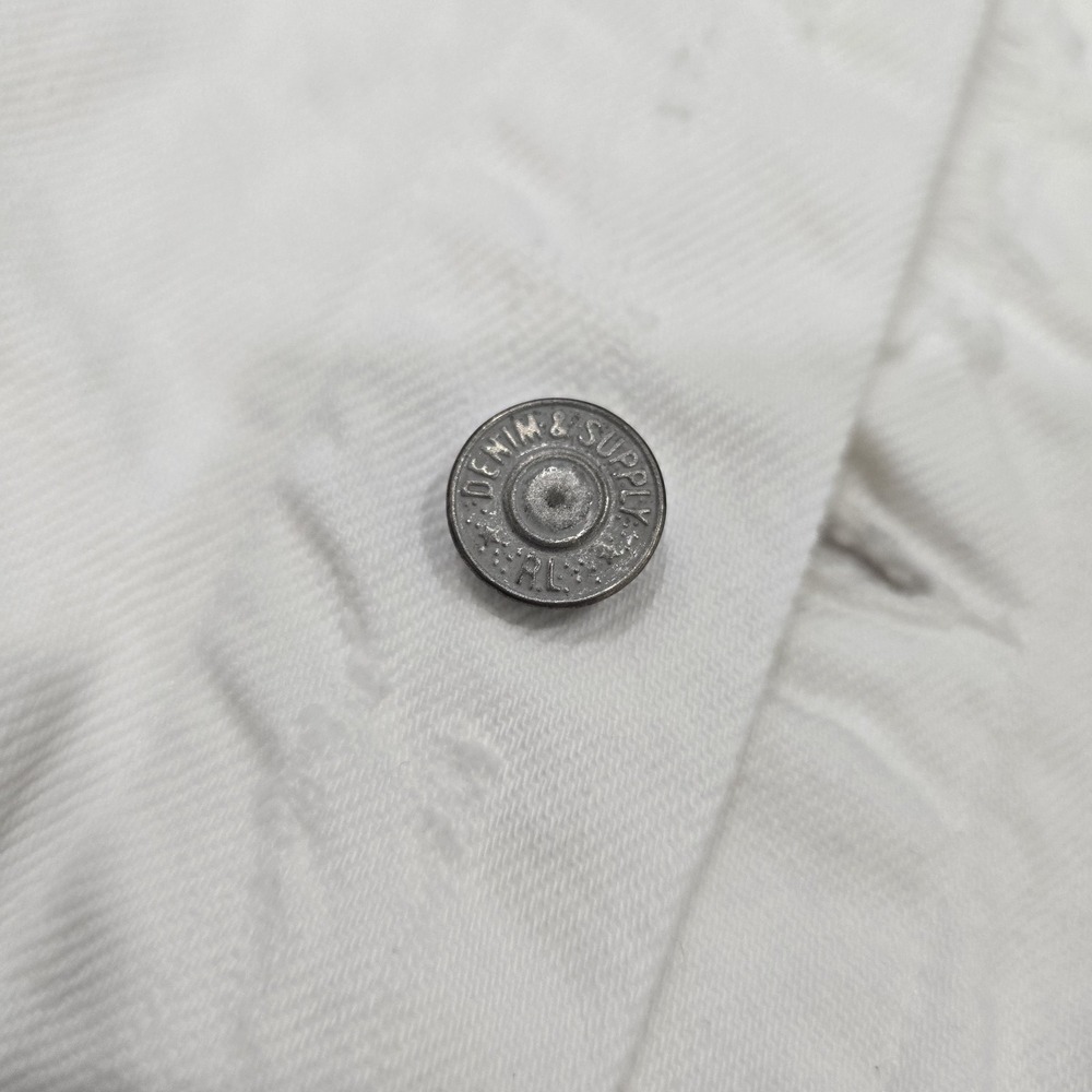 NWT‎ Denim & Supply Ralph Lauren White Distressed Trucker Jacket Womens XL... - Picture 7 of 12